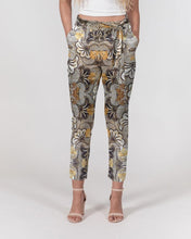 Load image into Gallery viewer, Black Gold African Print Women&#39;s Belted Tapered Pants YaYa+Rule