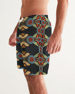 Black Multi Color African print Men's Swim Trunk YaYa+Rule