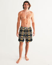 Load image into Gallery viewer, Black Multi Color African print Men&#39;s Swim Trunk YaYa+Rule