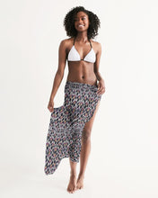 Load image into Gallery viewer, Black Purple Feather African Print Swim Cover Up YaYa+Rule