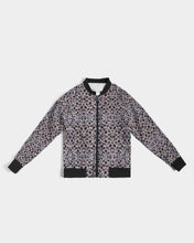 Load image into Gallery viewer, Black Purple Feather African Print Women&#39;s Bomber Jacket YaYa+Rule