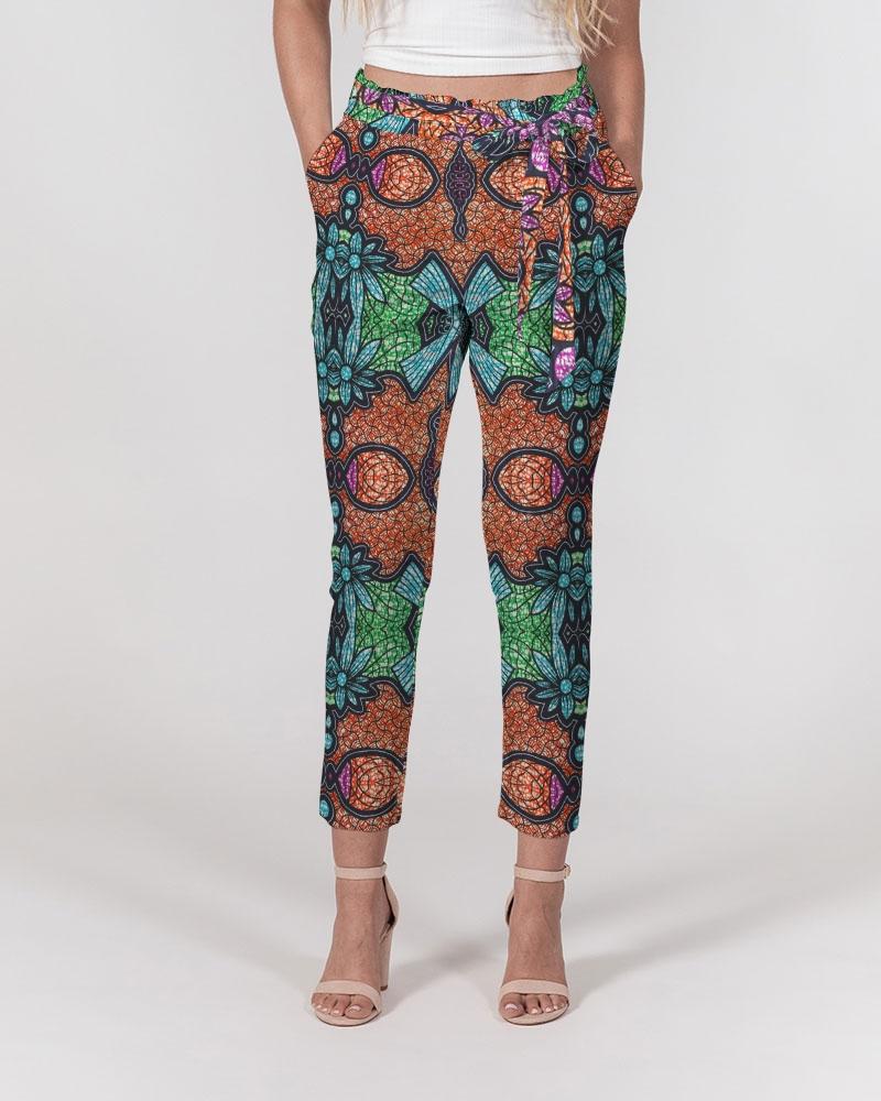 Fire African Print Women's Belted Tapered Pants YaYa+Rule