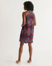 Load image into Gallery viewer, Fuschia African African Print Women&#39;s Halter Dress YaYa+Rule