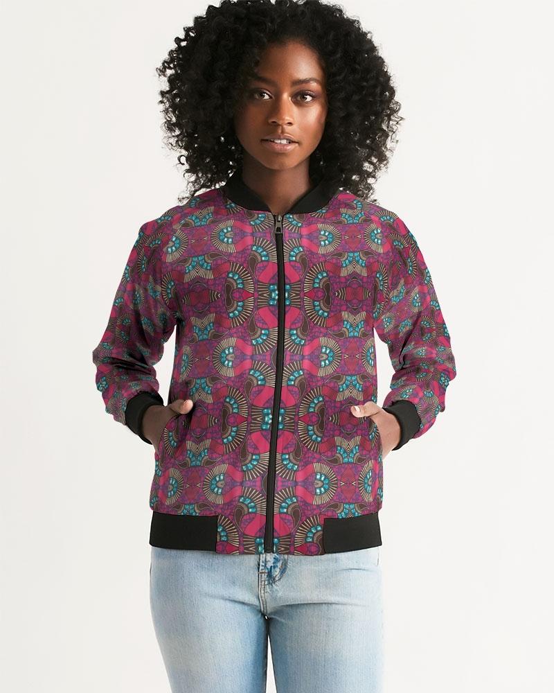 Fuschia African-print Women's Bomber Jacket YaYa+Rule