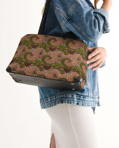 Green Brown Flower African print Shoulder Bag YaYa+Rule