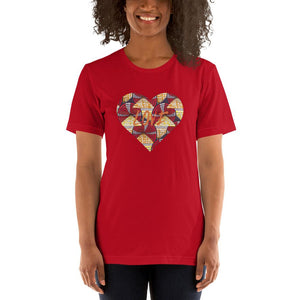 Heart African Color Print Short-Sleeve Unisex T-Shirt YaYa+Rule