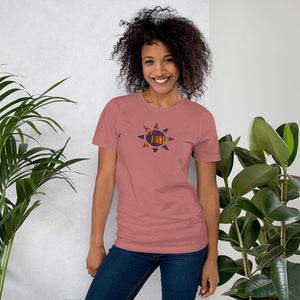 Kente Sun African Print Color Short-Sleeve Unisex T-Shirt YaYa+Rule