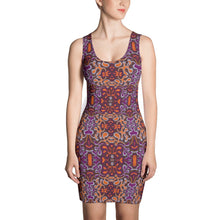Load image into Gallery viewer, Orange Purple African Print Dress YaYa+Rule