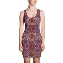 Load image into Gallery viewer, Orange Purple African Print Dress YaYa+Rule
