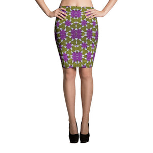 Purple Yellow African Print Pencil Skirt YaYa+Rule