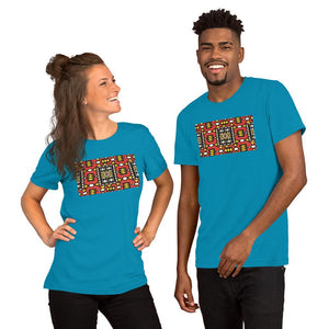 Red African Print Color Short-Sleeve Unisex T-Shirt YaYa+Rule