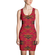 Load image into Gallery viewer, Red Black African Print Dress YaYa+Rule