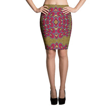 Load image into Gallery viewer, Red Gold African Print Pencil Skirt YaYa+Rule