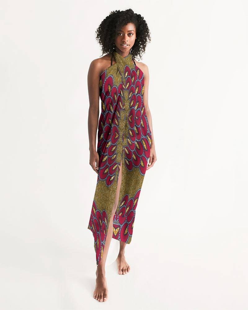 Red Gold African print Swim Cover Up YaYa+Rule