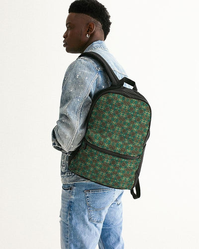 Teal African African Print Small Canvas Backpack YaYa+Rule