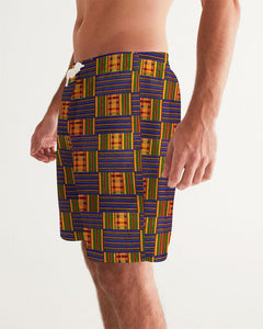 Yellow Blue Kente African Print Men's Swim Trunk YaYa+Rule