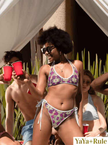 Yellow Pink African Print Bikini Top YaYa+Rule