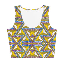 Load image into Gallery viewer, Yellow Purple African Print Crop Top YaYa+Rule