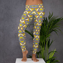Load image into Gallery viewer, Yellow Purple African print Leggings YaYa+Rule