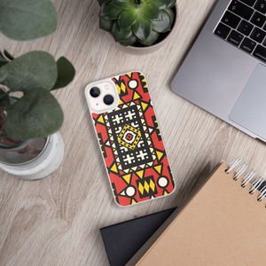 Red African Print iPhone Case