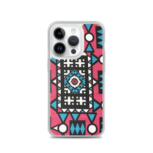 Pink & Blue African Print iPhone Case