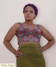 Load image into Gallery viewer, Fuschia African Print Crop Top